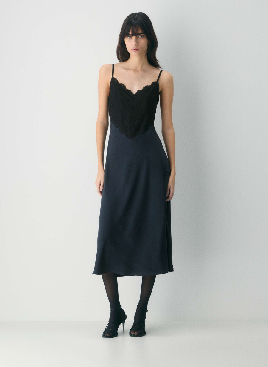 memorizza labito in raso dark navy