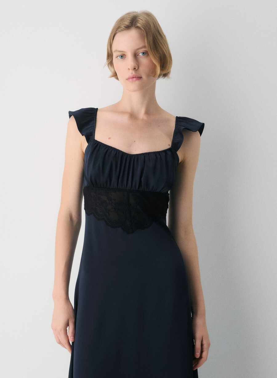 abito in raso magnate dark navy