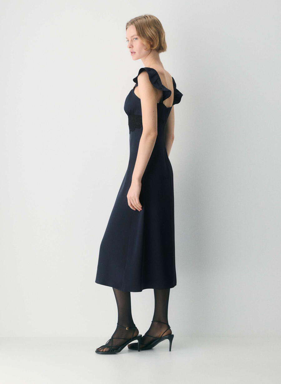 abito in raso magnate dark navy