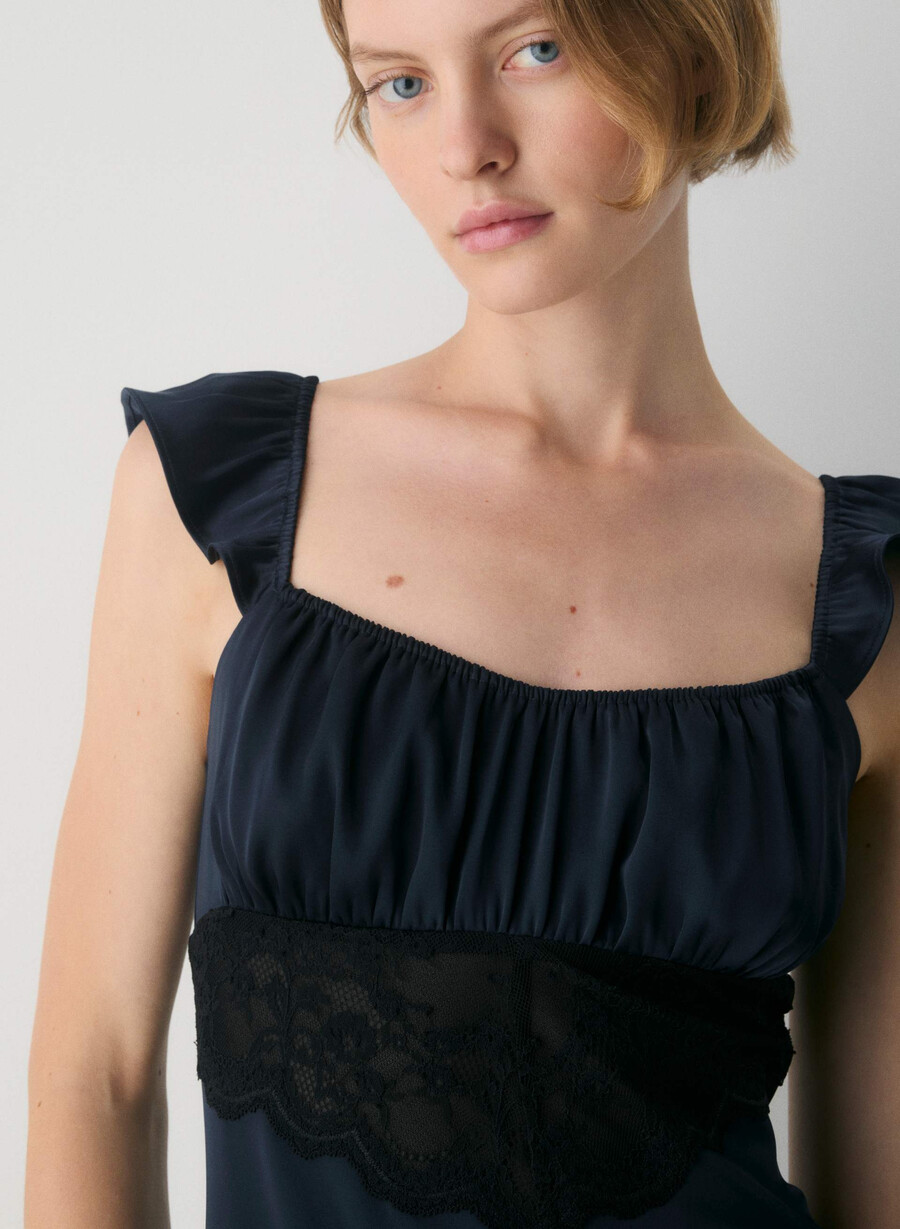 abito in raso magnate dark navy
