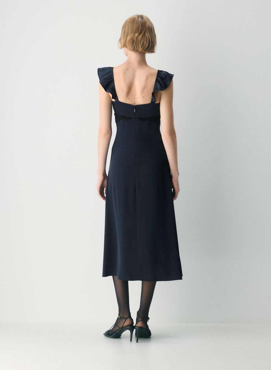 abito in raso magnate dark navy