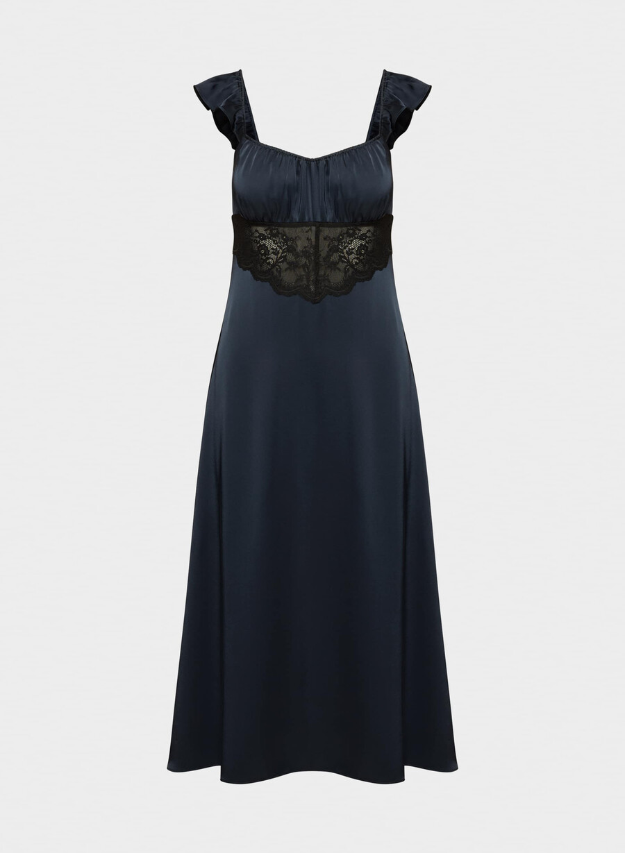 abito in raso magnate dark navy