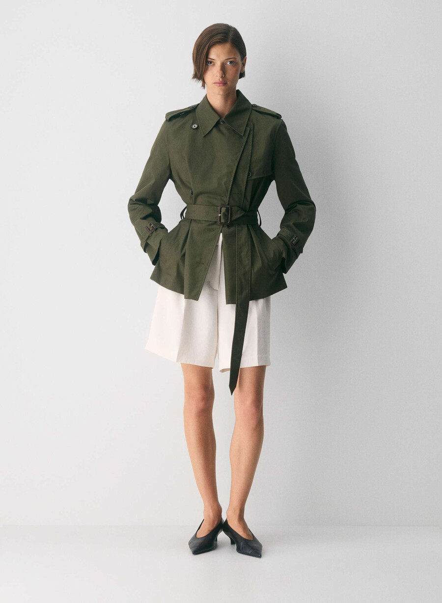 trench corto the finch - city twill dark olive