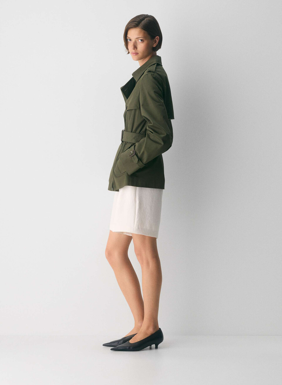 trench corto the finch - city twill dark olive