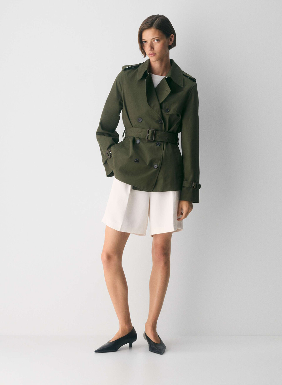 trench corto the finch - city twill dark olive