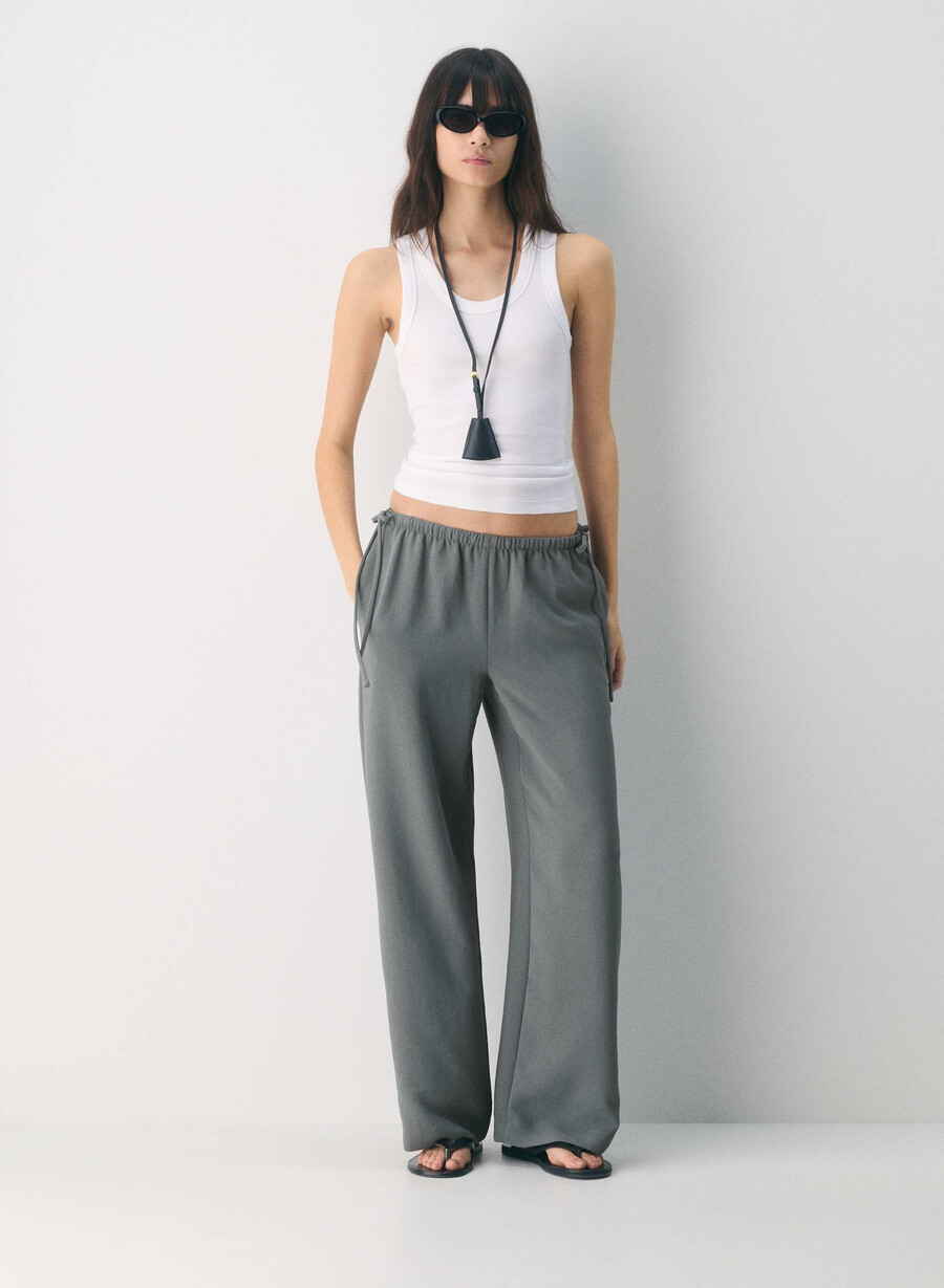 pantaloni artisan - crepette grigio scuro