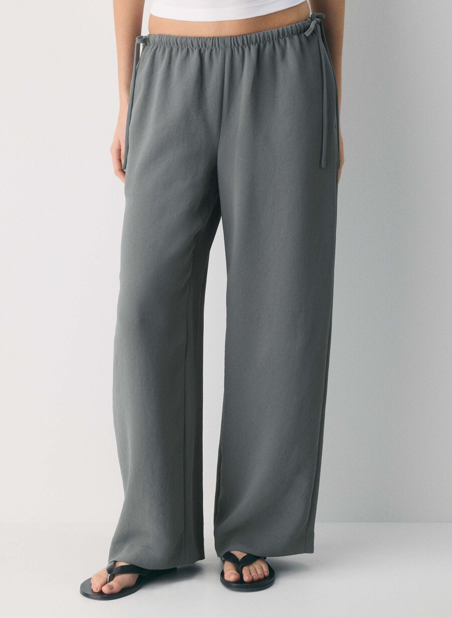pantaloni artisan - crepette grigio scuro