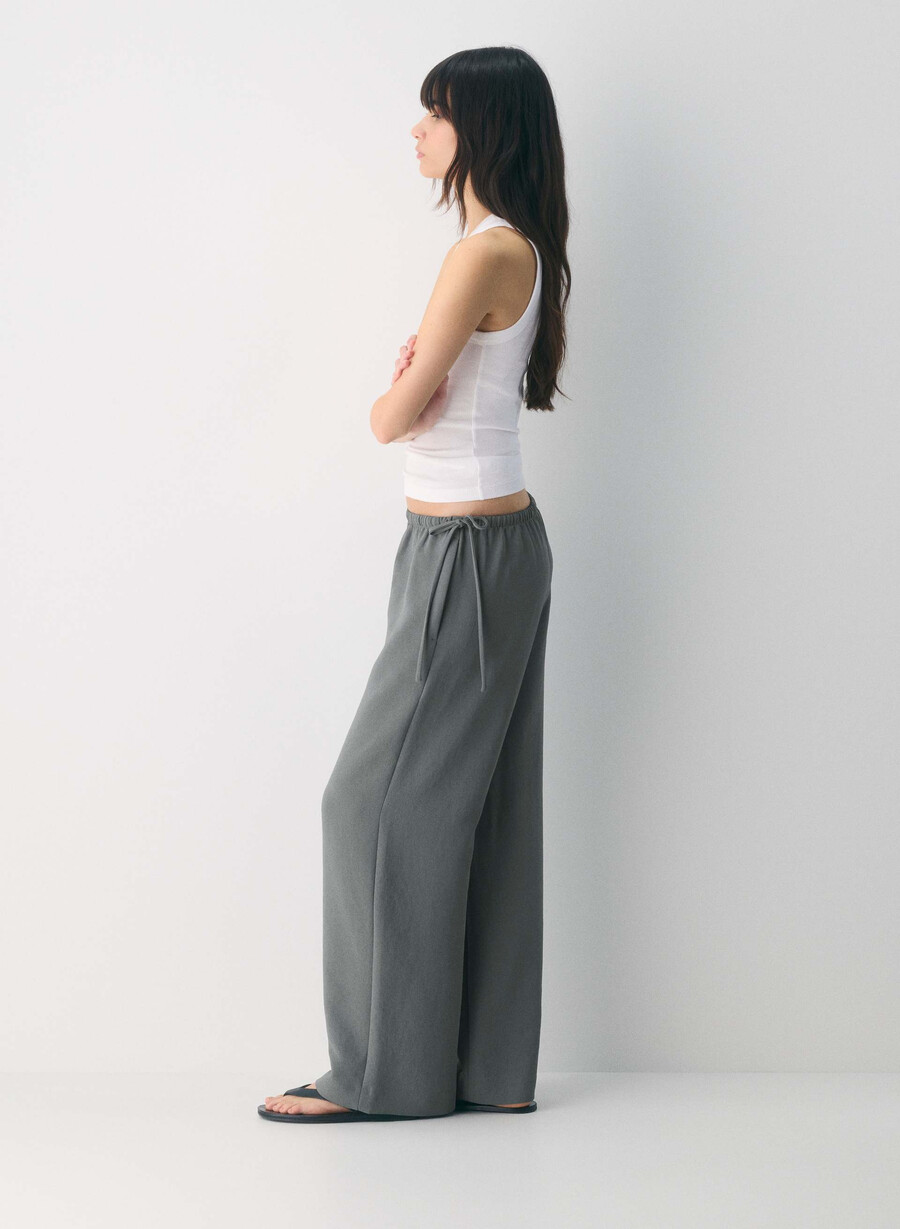 pantaloni artisan - crepette grigio scuro