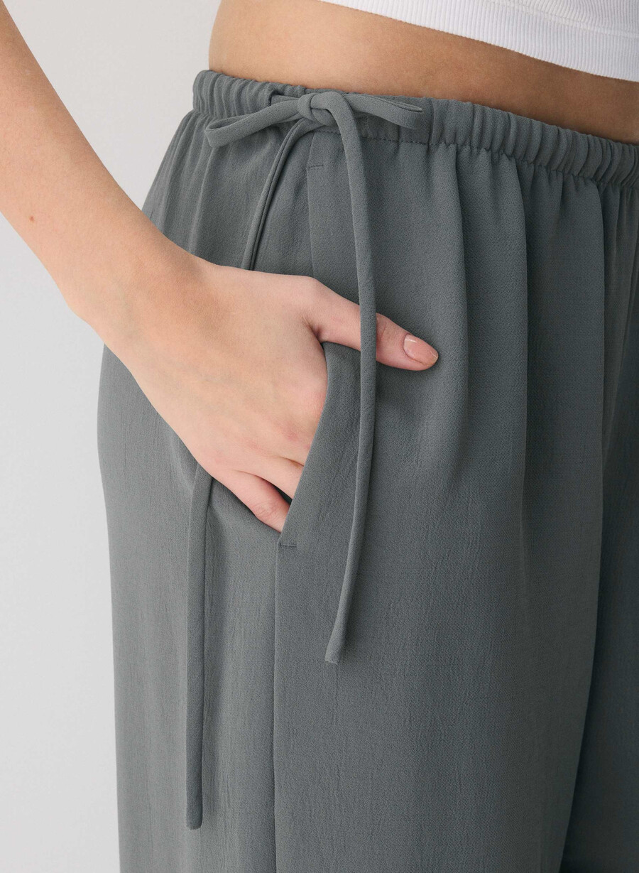 pantaloni artisan - crepette grigio scuro
