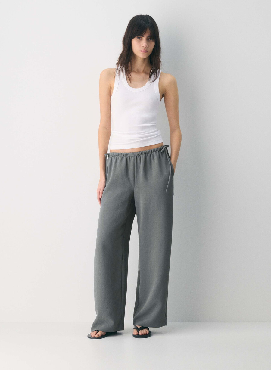 pantaloni artisan - crepette grigio scuro