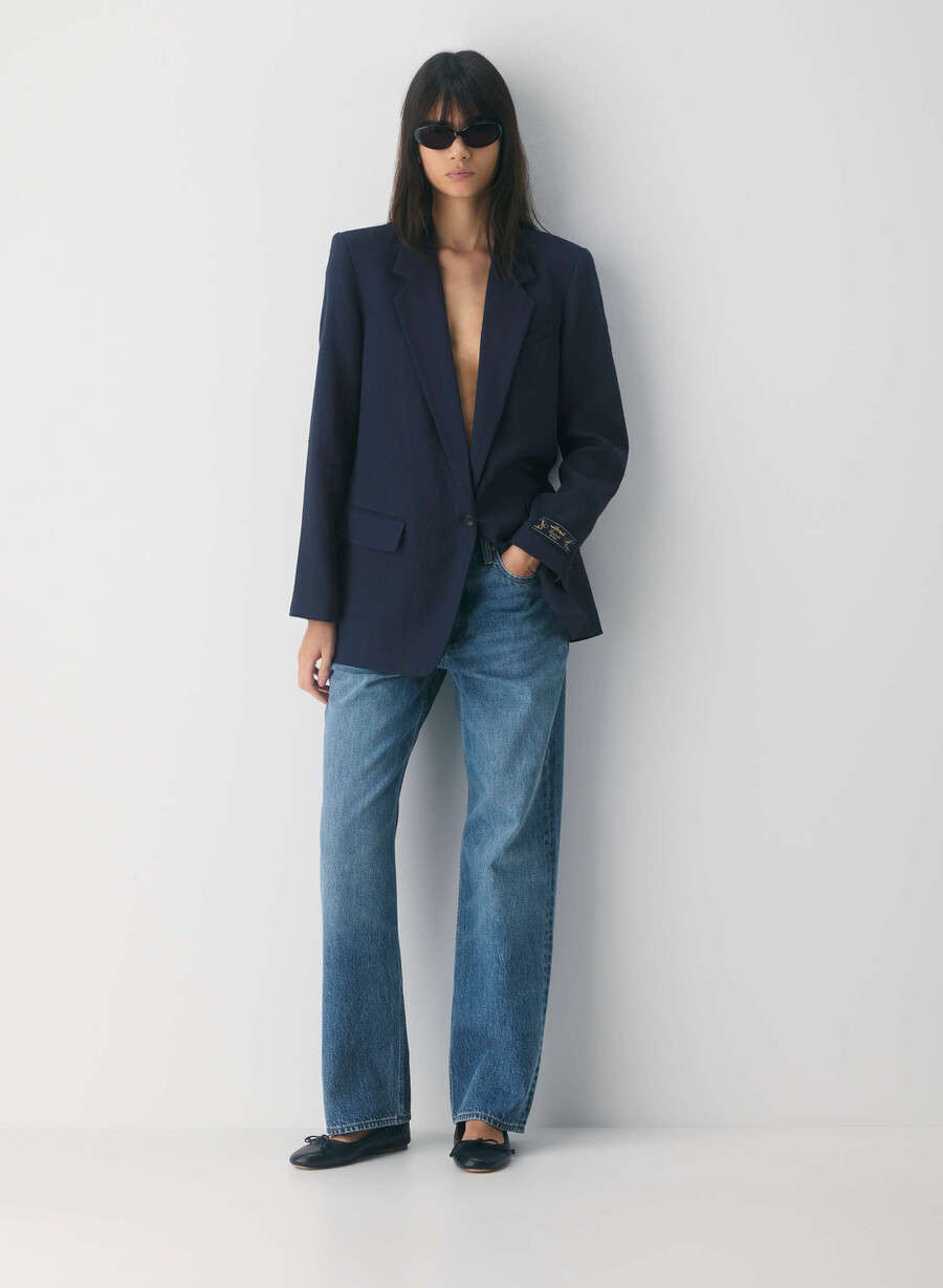 blazer generation - lino ecru scuro non tinto