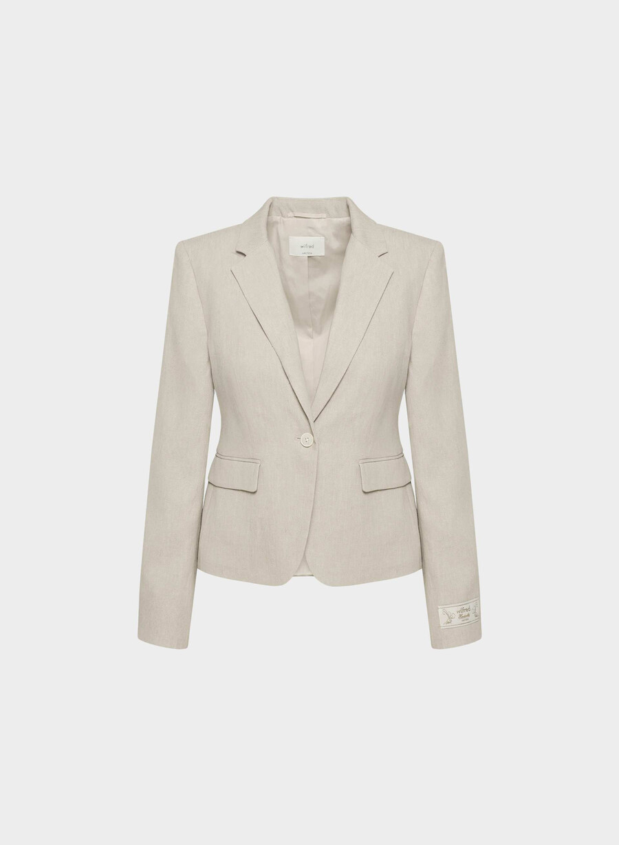 blazer etiquette - lino ecru scuro non tinto