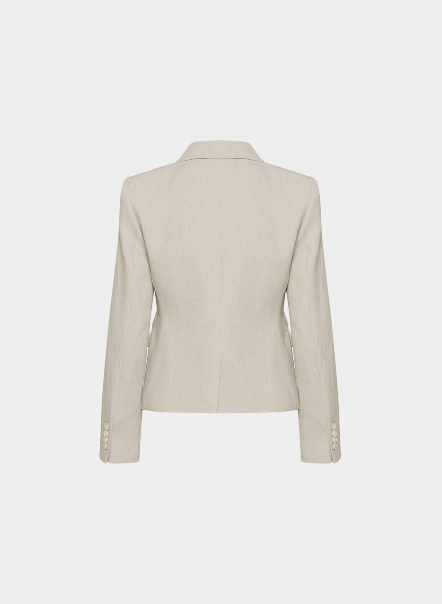 blazer etiquette - lino ecru scuro non tinto