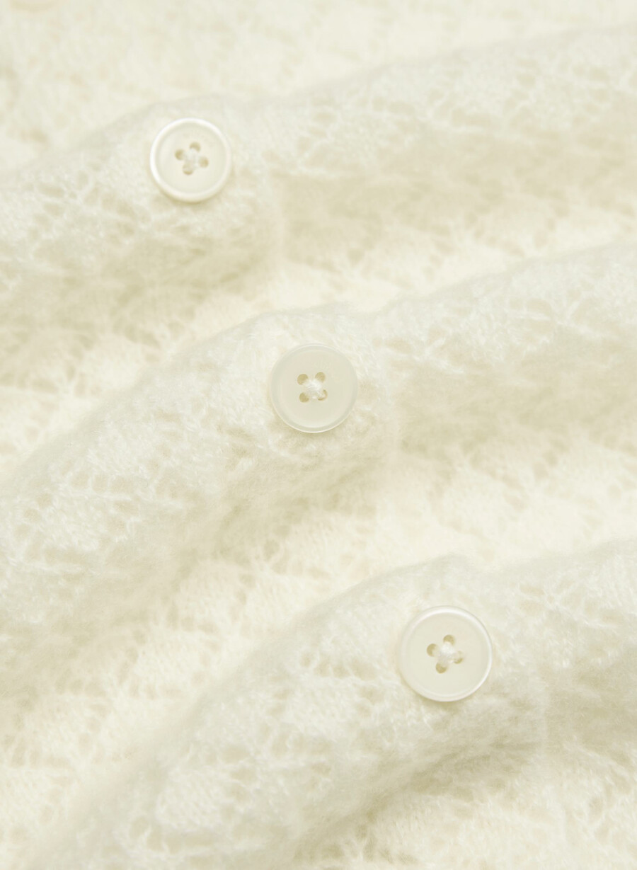 cardigan in lana e cashmere comma betulla chiara