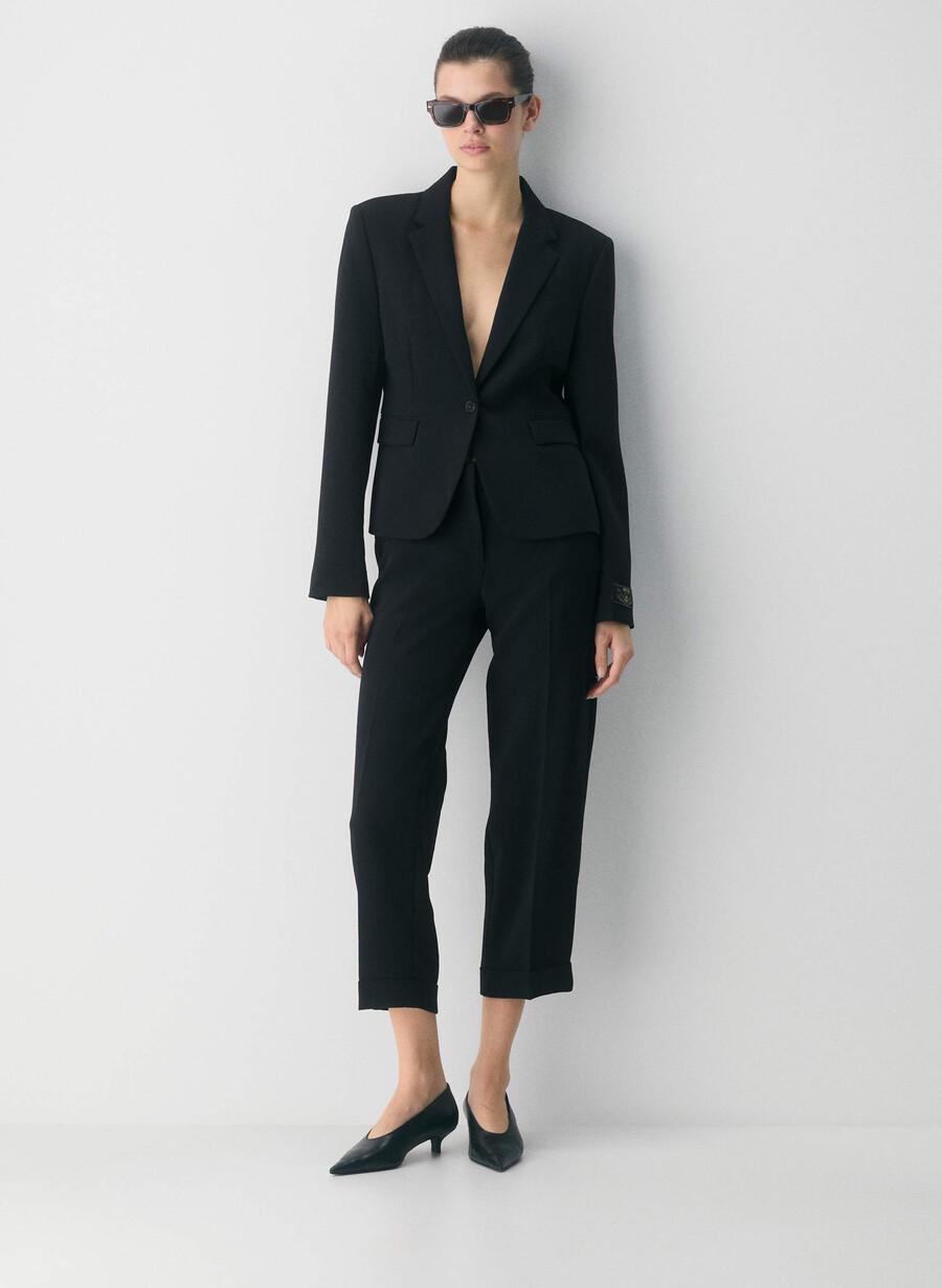 pantaloni spire - crepette nero