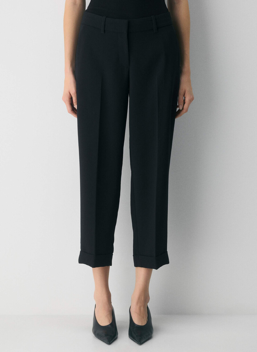 pantaloni spire - crepette nero