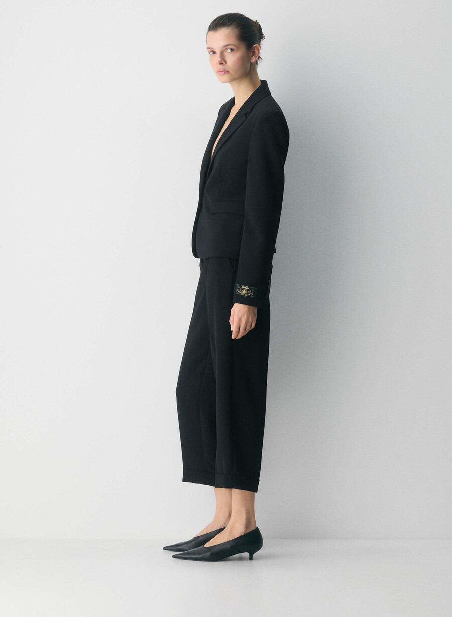 pantaloni spire - crepette nero