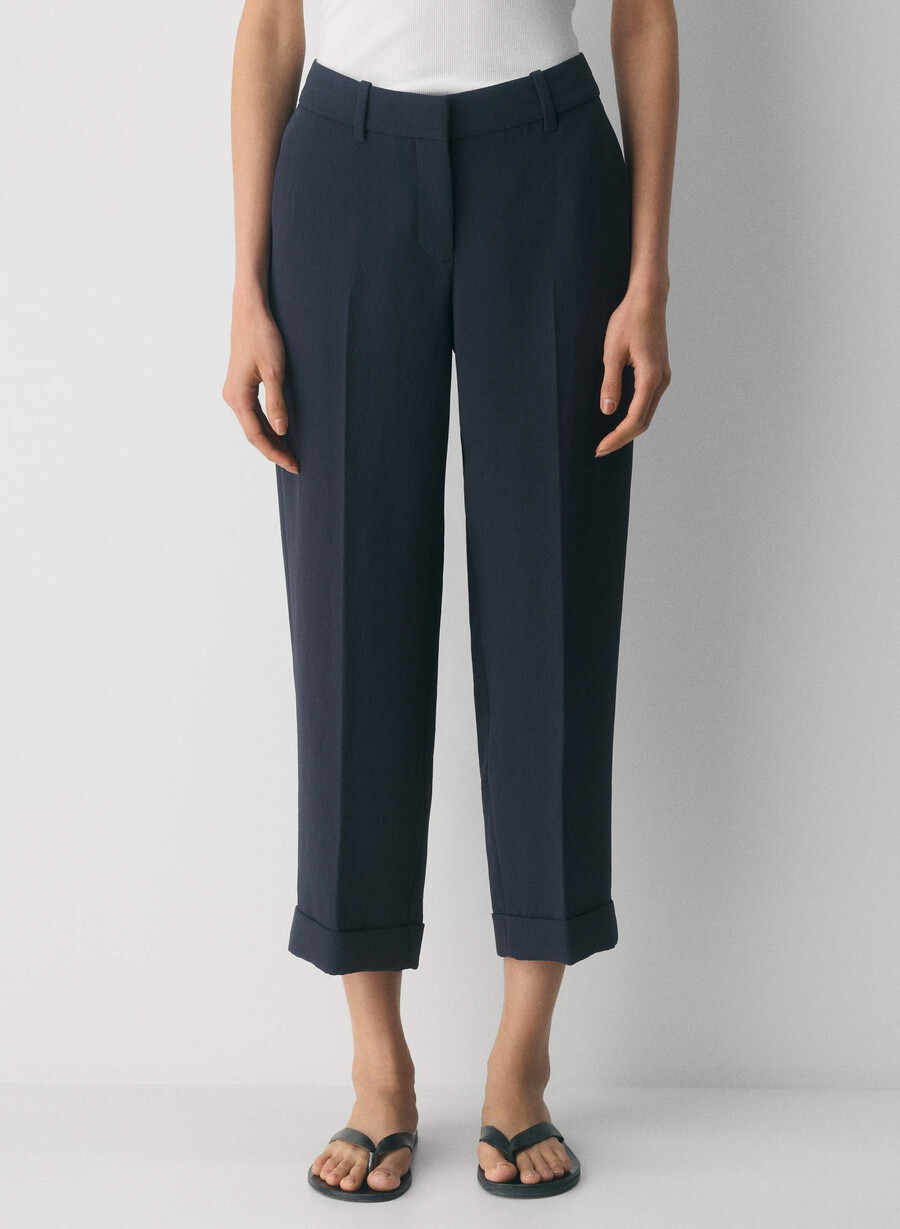 pantaloni spire - crepette dark navy