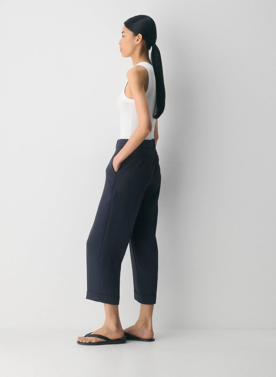 pantaloni spire - crepette dark navy
