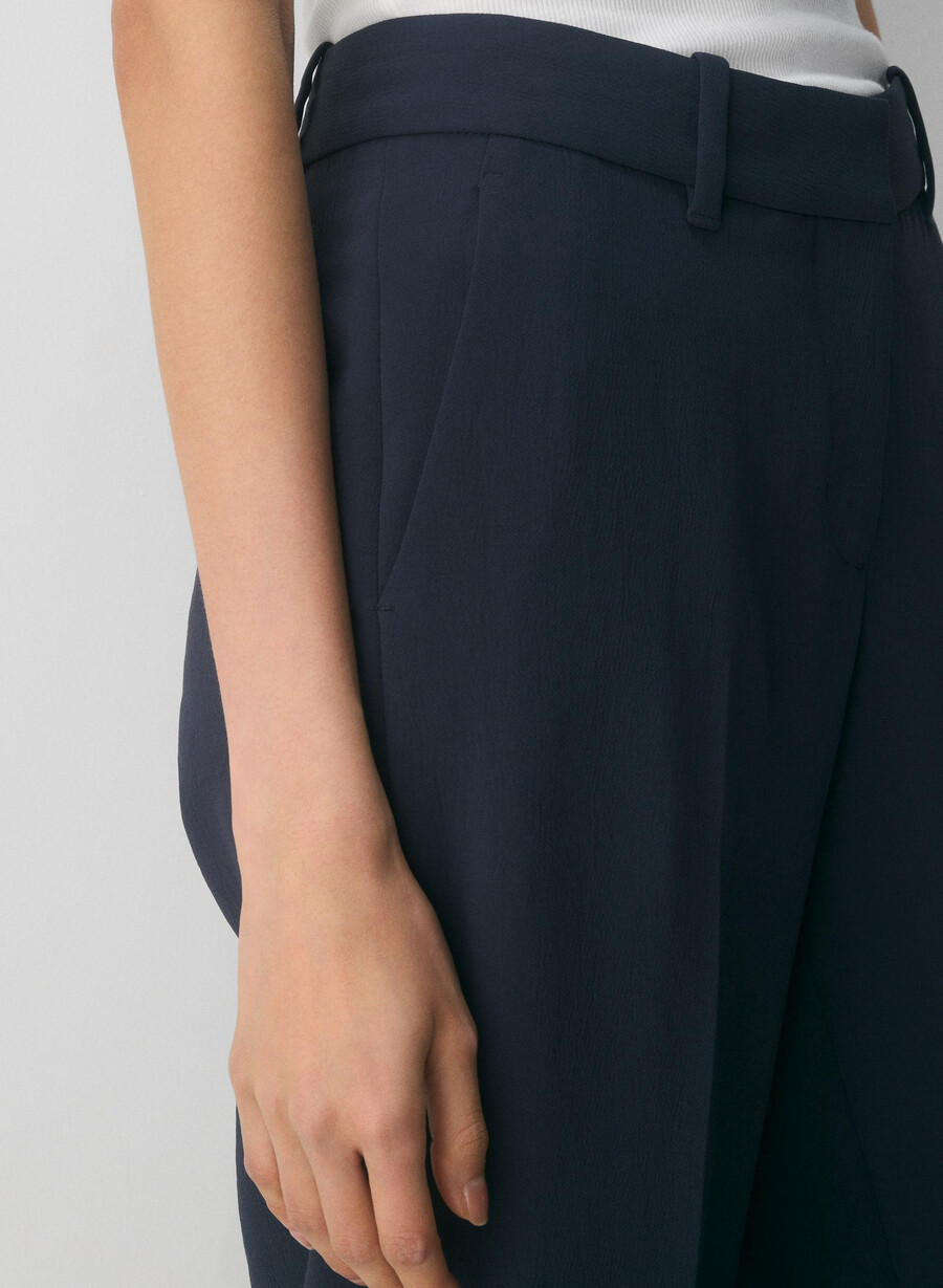 pantaloni spire - crepette dark navy