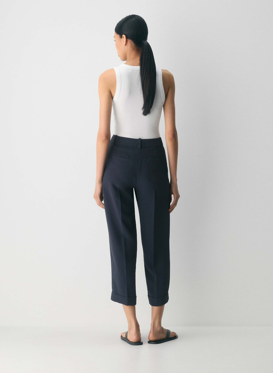 pantaloni spire - crepette dark navy