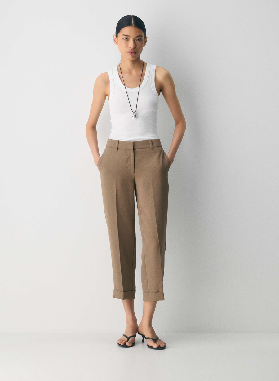 pantaloni spire - crepette folio marrone