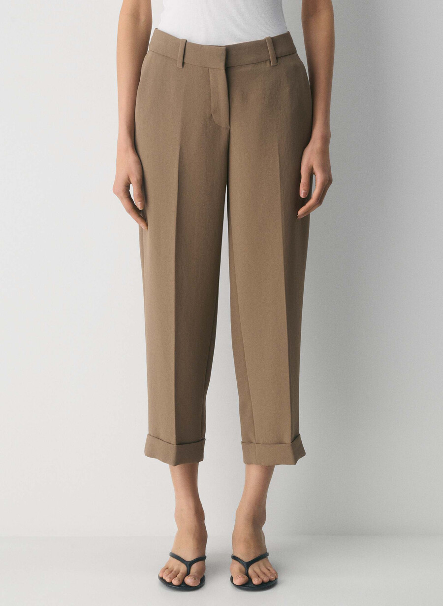 pantaloni spire - crepette folio marrone