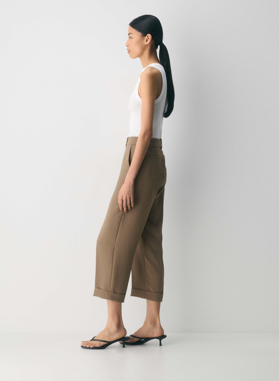 pantaloni spire - crepette folio marrone