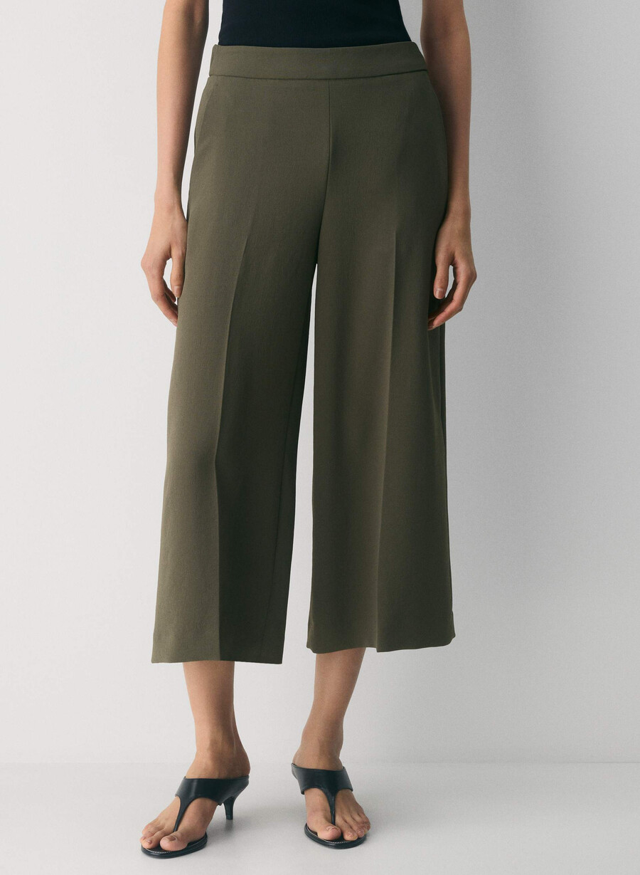 pantaloni podium - crepette dark olive