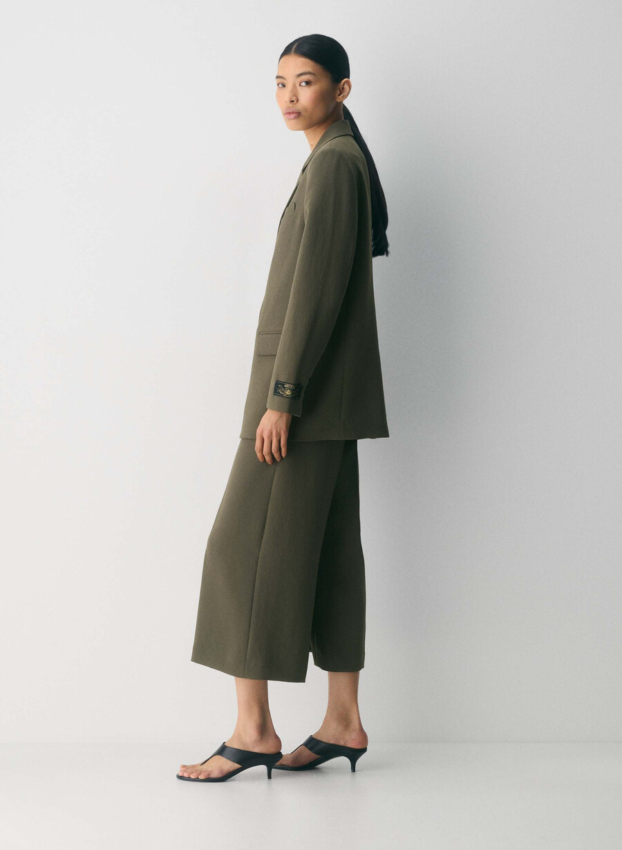 pantaloni podium - crepette dark olive
