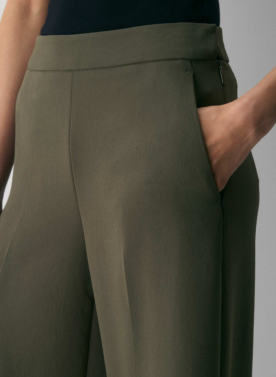 pantaloni podium - crepette dark olive