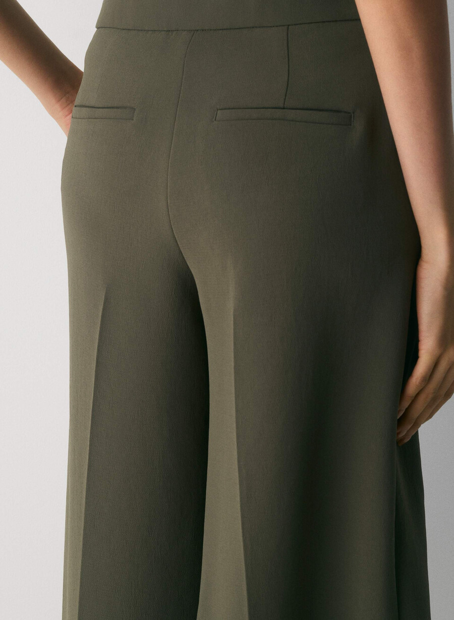 pantaloni podium - crepette dark olive