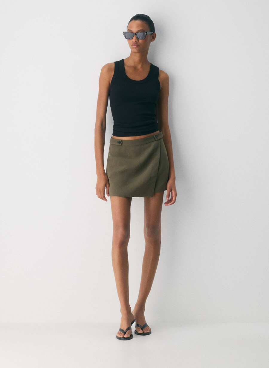 corbel skort - crepette oliva scura