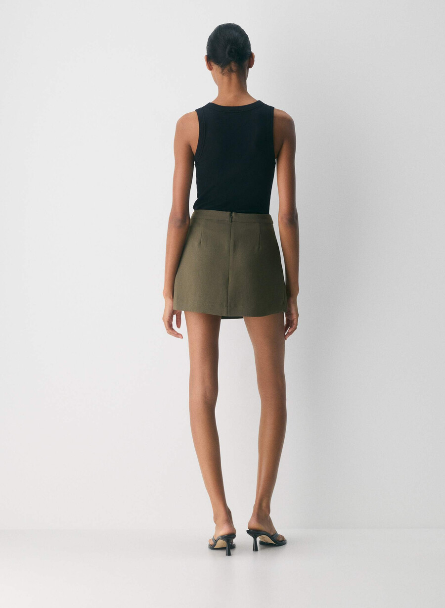 corbel skort - crepette oliva scura