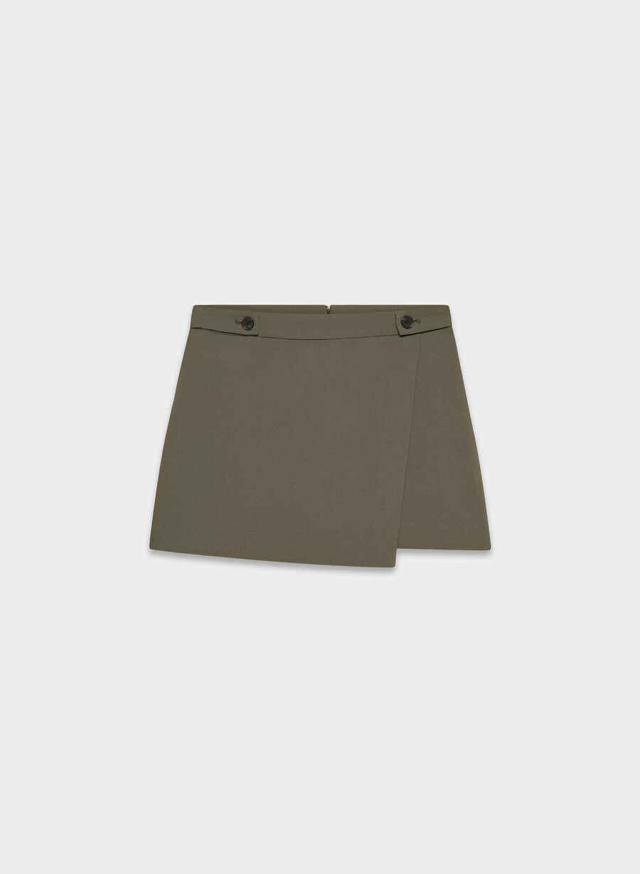 corbel skort - crepette oliva scura