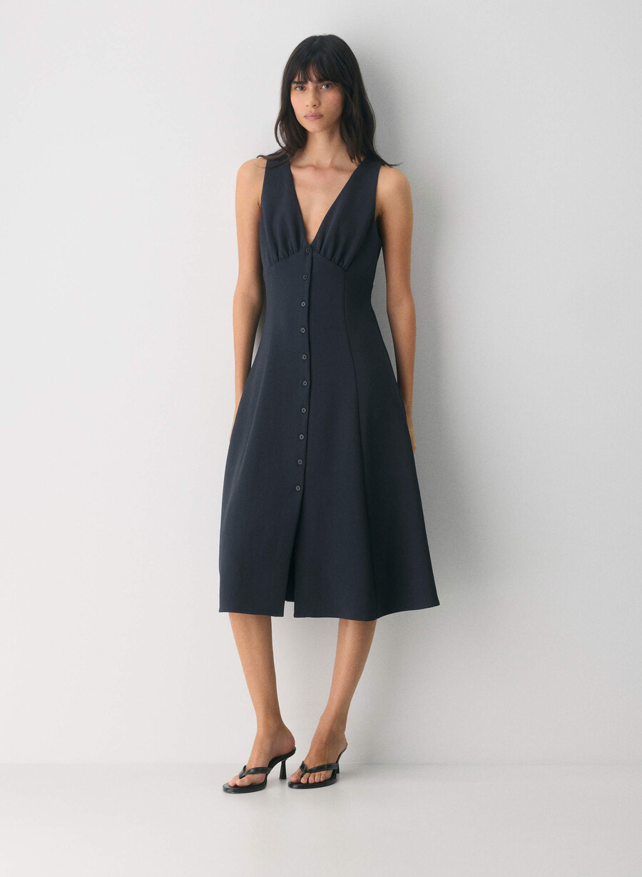 abito pagoda - crepette dark navy