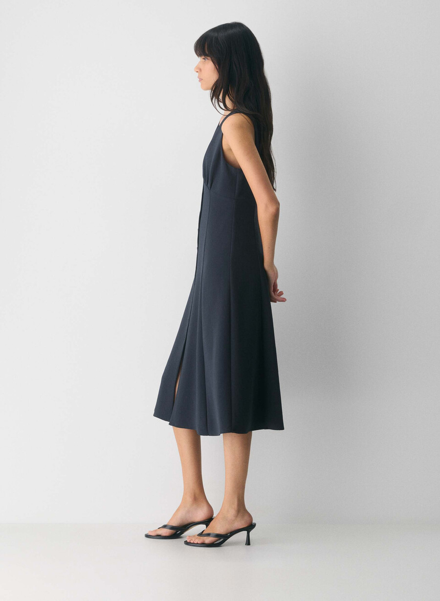 abito pagoda - crepette dark navy
