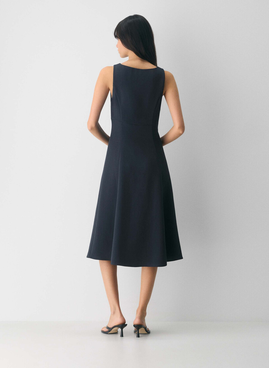 abito pagoda - crepette dark navy