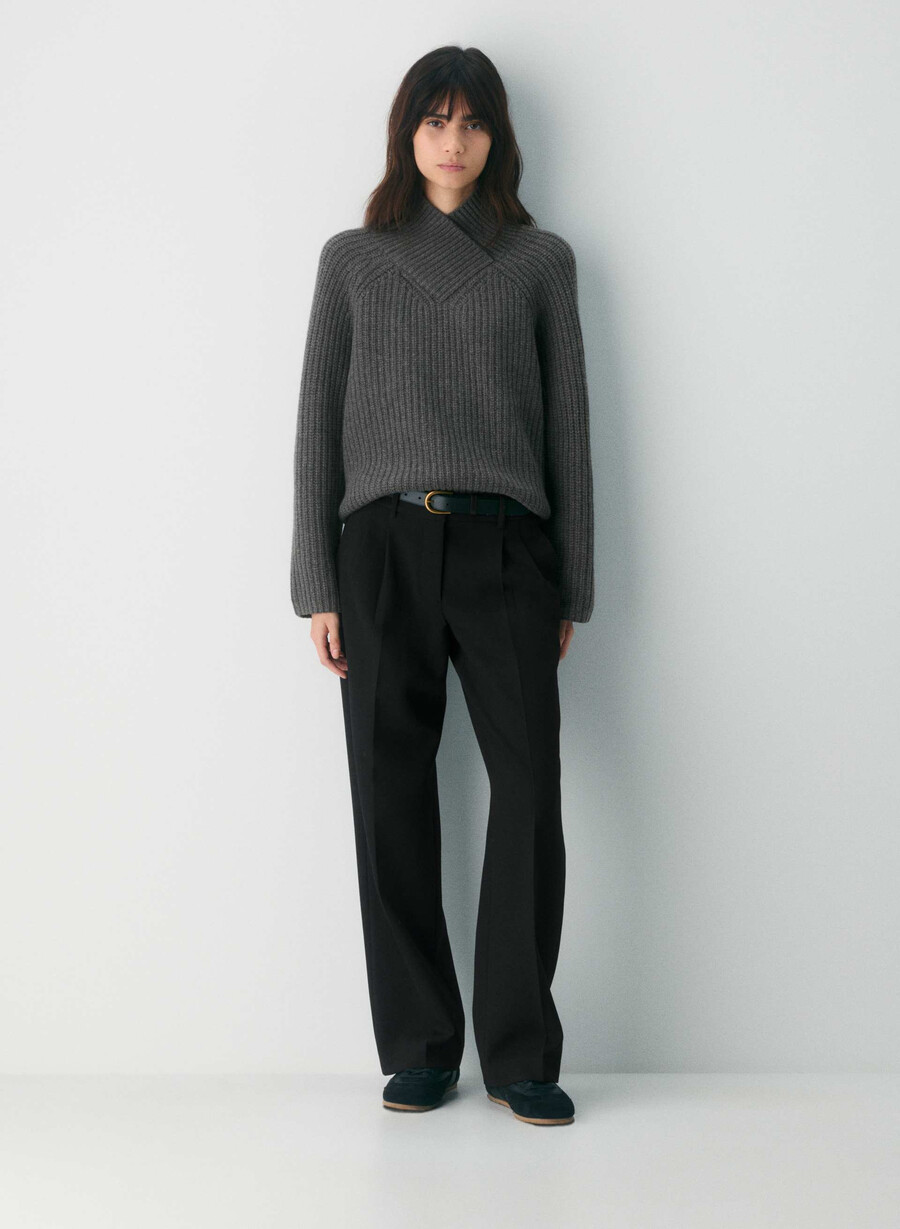 maglione in lana e cashmere wallen heather charcoal