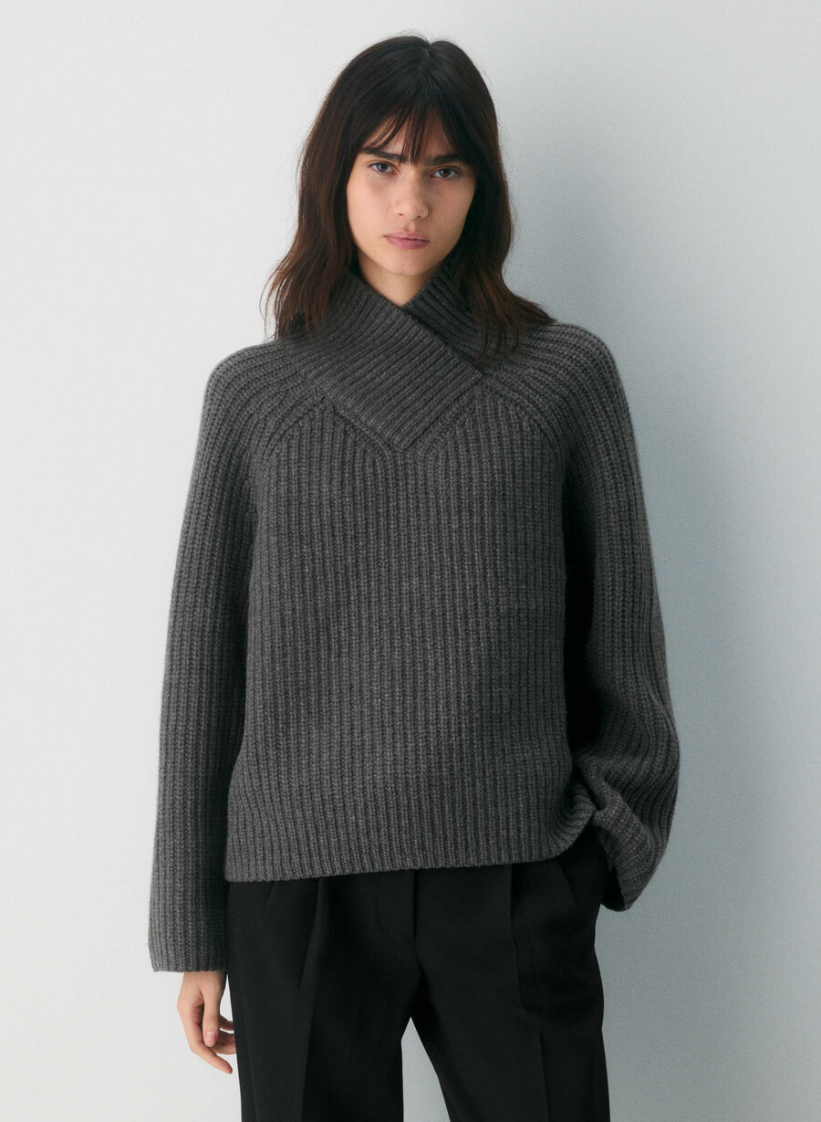 maglione in lana e cashmere wallen heather charcoal