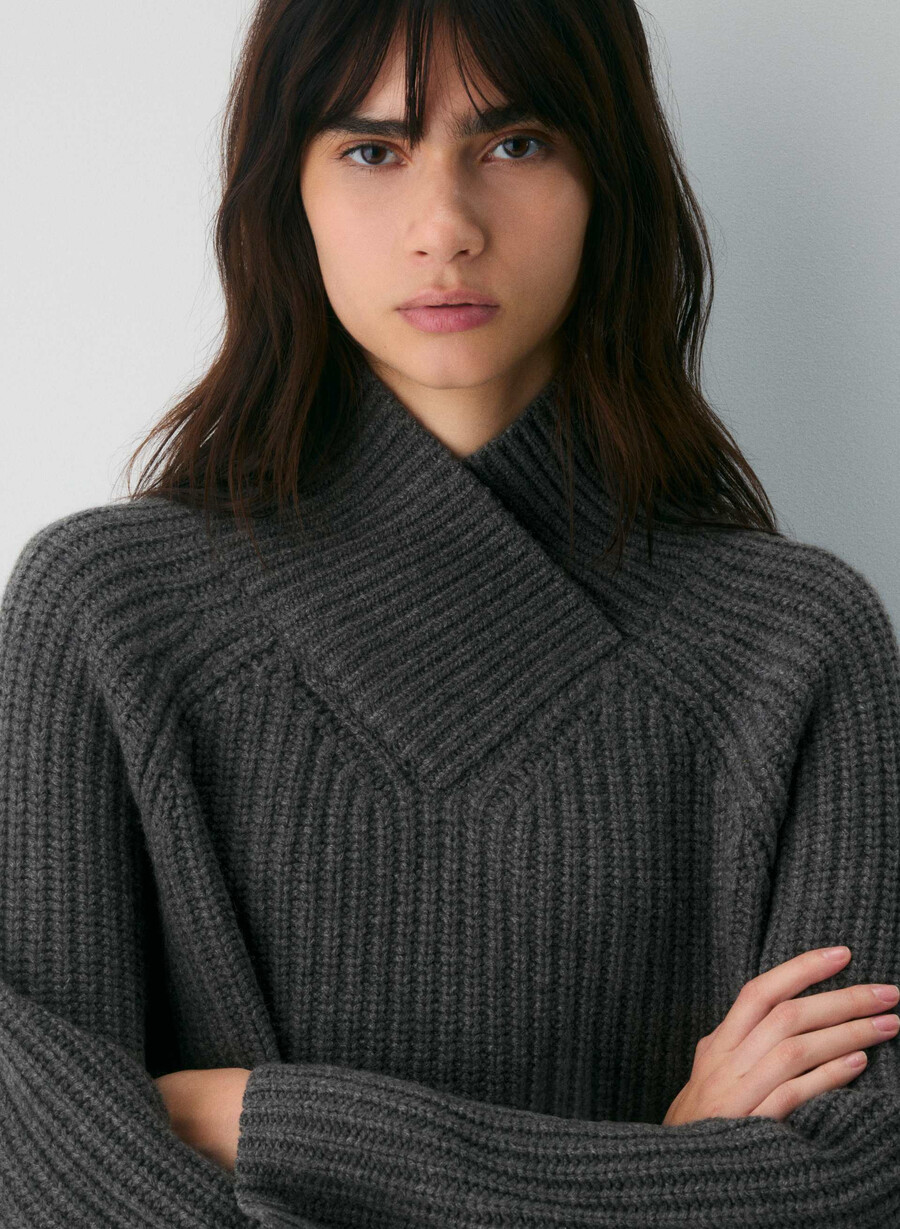 maglione in lana e cashmere wallen heather charcoal