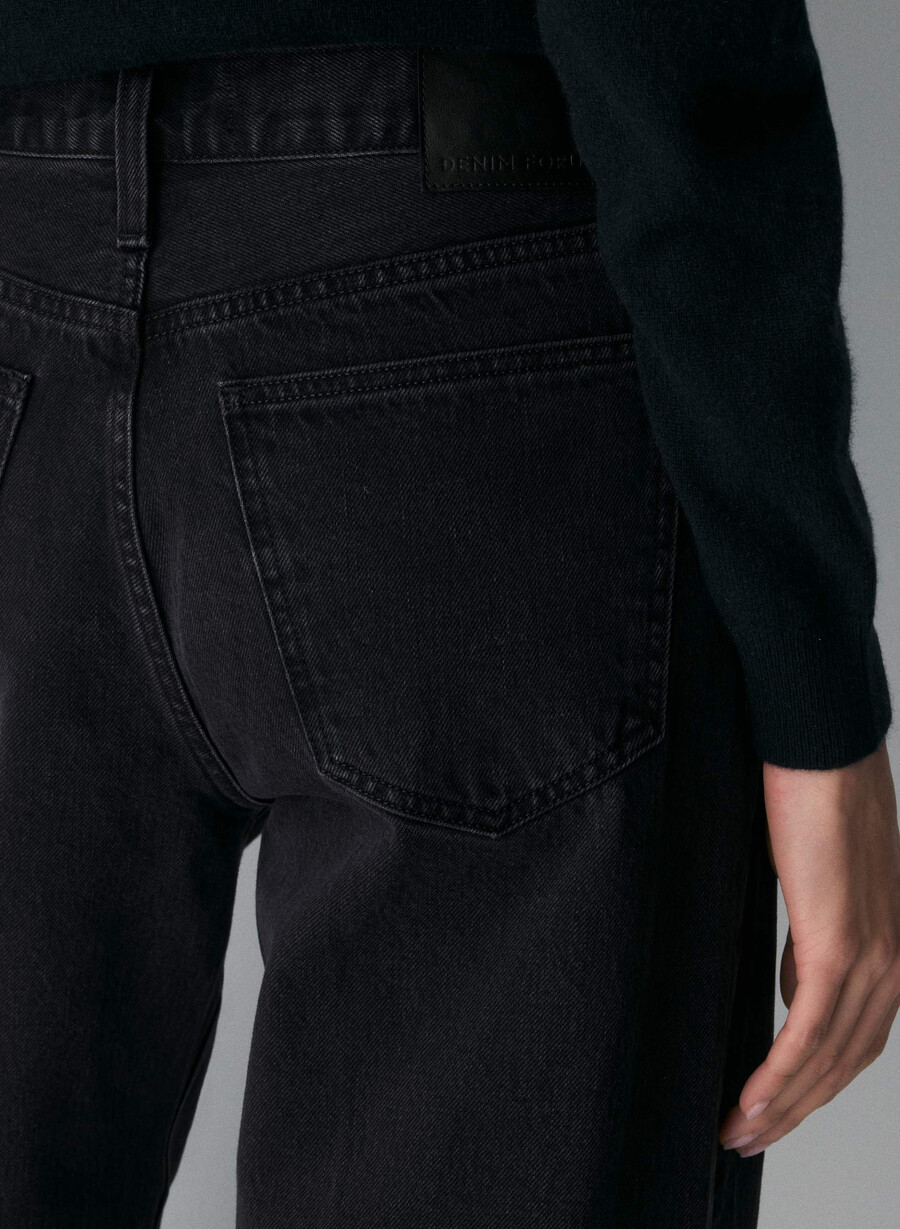 denim forum jeans con risvolto a vita bassa vintage anni 90 eyeliner nero