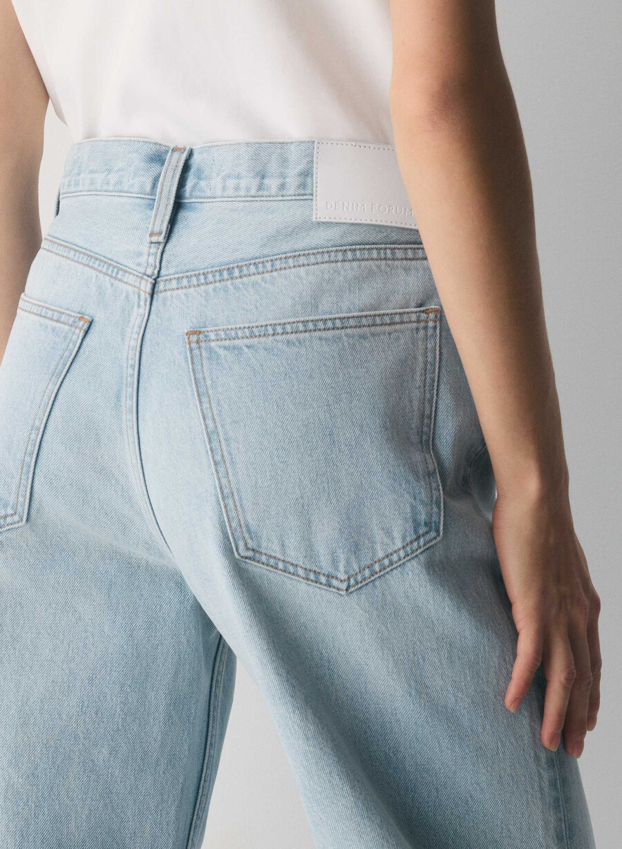 denim forum jeans vintage a vita bassa con risvolto anni 90 15 anni brl thr blu