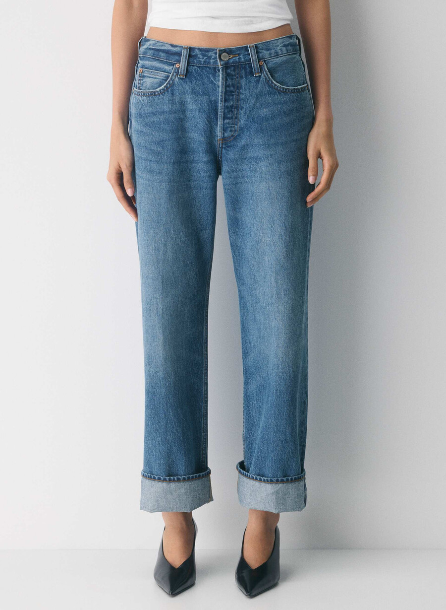 denim forum jeans con risvolto a vita bassa vintage anni 90 5 anni kiss n tell bl