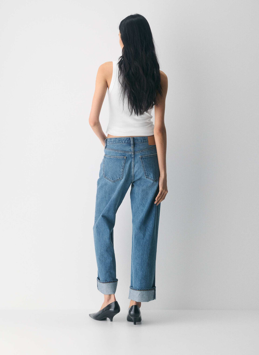 denim forum jeans con risvolto a vita bassa vintage anni 90 5 anni kiss n tell bl