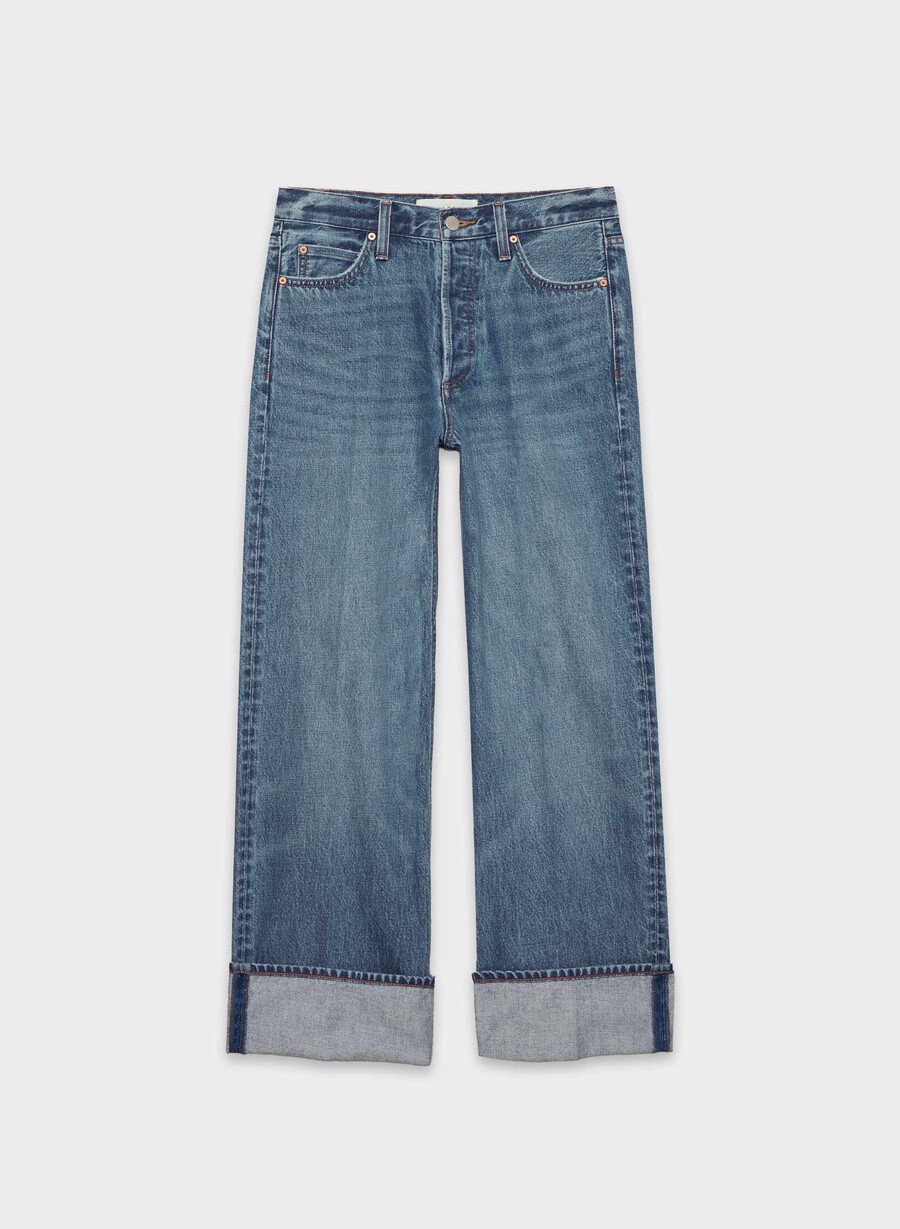denim forum jeans con risvolto a vita bassa vintage anni 90 5 anni kiss n tell bl