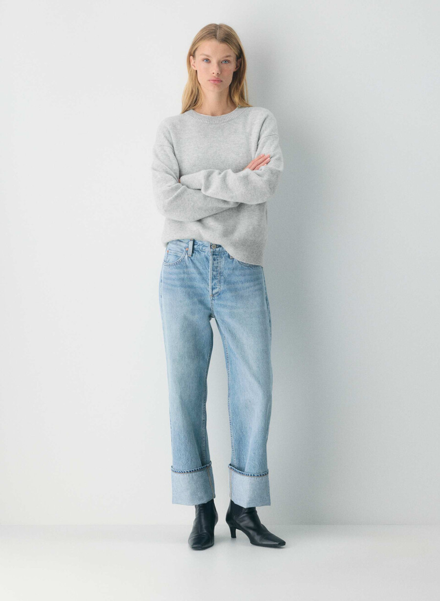 denim forum jeans con risvolto a vita bassa vintage anni 90 7 anni bleu taboo