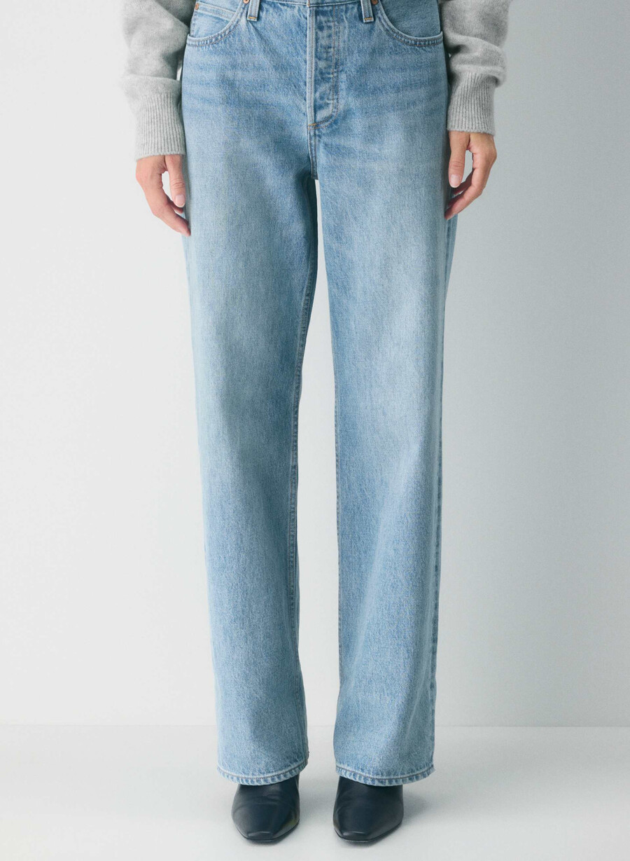 denim forum jeans con risvolto a vita bassa vintage anni 90 7 anni bleu taboo
