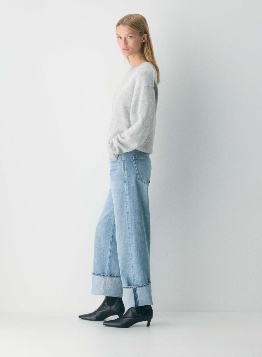 denim forum jeans con risvolto a vita bassa vintage anni 90 7 anni bleu taboo