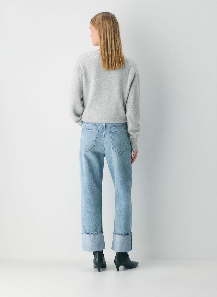 denim forum jeans con risvolto a vita bassa vintage anni 90 7 anni bleu taboo